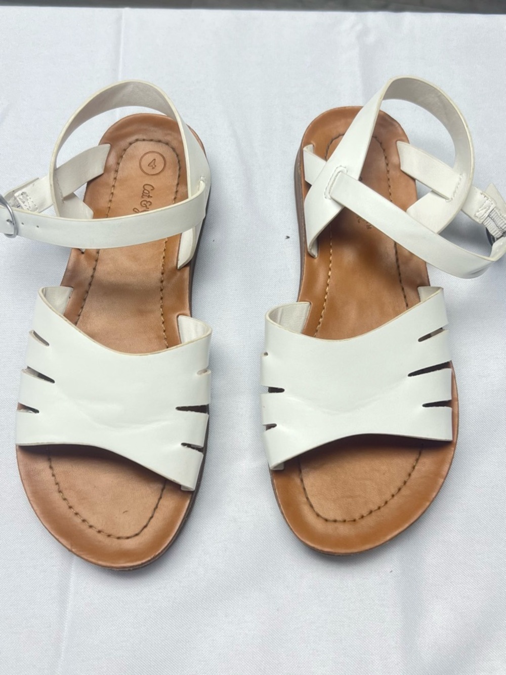 Cat & Jack White Cutout Strap Slingback Sandals
